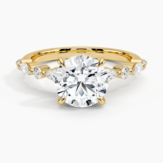 Versailles Half Coverage Diamond Ring (1/3 ct. tw.) - Round Center Stone