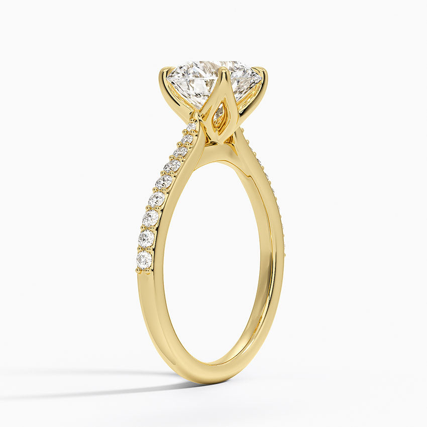Elodie Cathedral Diamond Ring - Round Center Stone