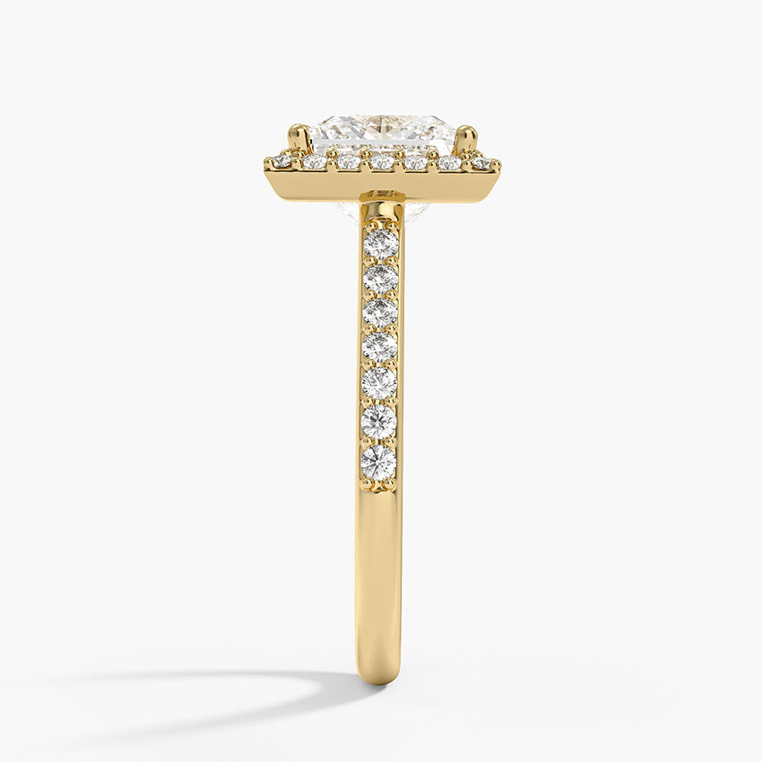 Halo Diamond Ring with Side Stones (1/3 ct. tw.) - Princess Cut Center Stone