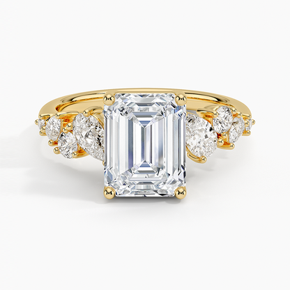 Olivetta Tapered Diamond Ring (1/2 ct. tw.) - Emerald Cut Center Stone