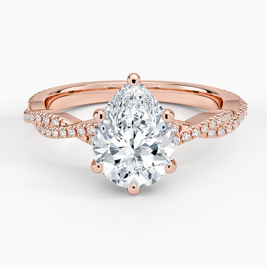 Petite Luxe Twisted Vine Diamond Ring (1/4 ct. tw.) - Pear Center Stone