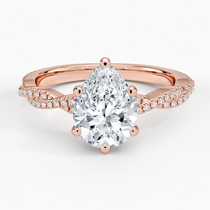 Petite Luxe Twisted Vine Diamond Ring (1/4 ct. tw.) - Pear Center Stone