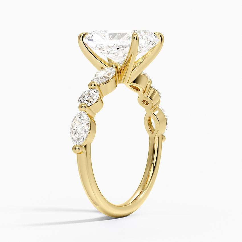 Grand Versailles Diamond Ring - Radiant Cut Center Stone