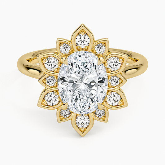 Fiore Halo Diamond Ring (1/4 ct. tw.) - Oval Center Stone