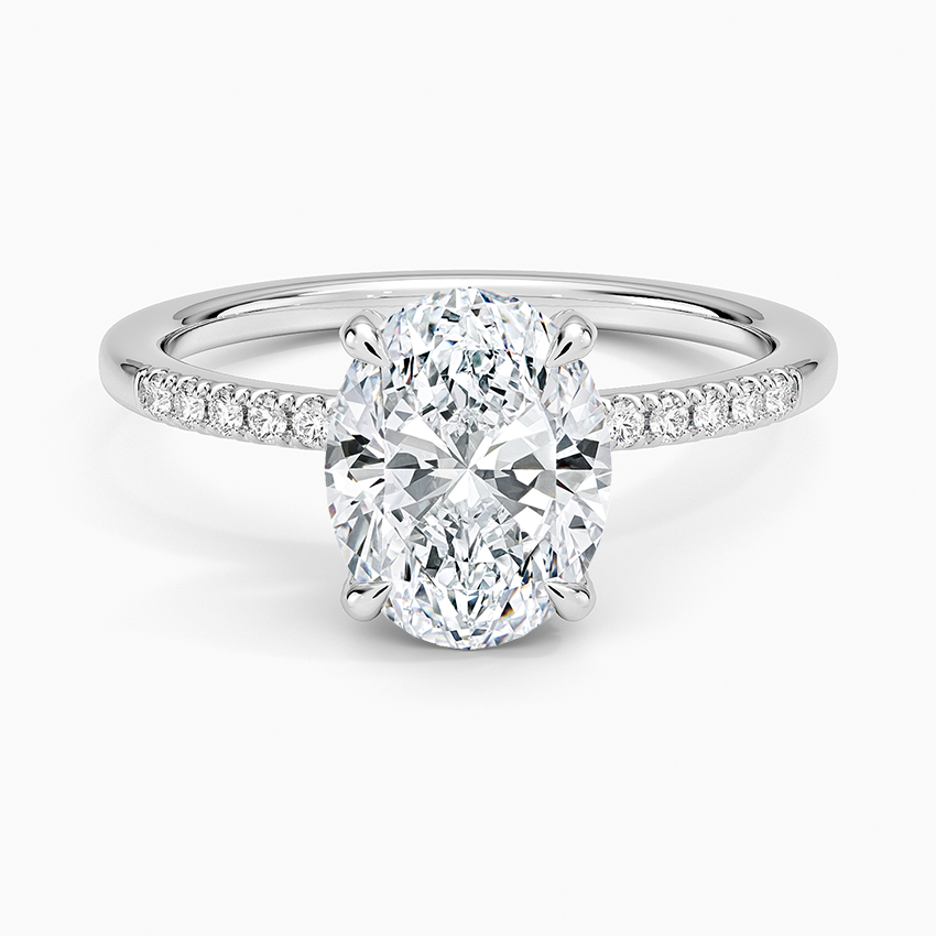 Viviana One-Quarter Coverage Diamond Ring - Oval Center Stone