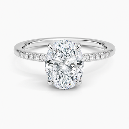 Viviana One-Quarter Coverage Diamond Ring - Oval Center Stone
