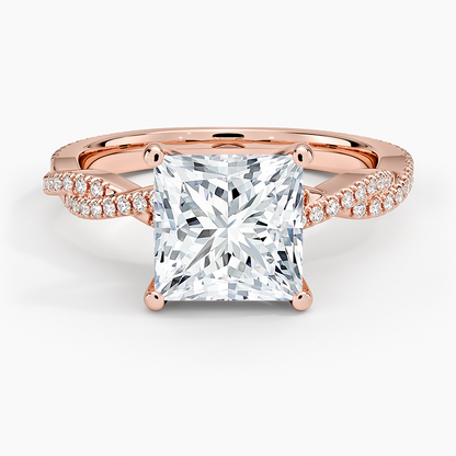 Petite Luxe Twisted Vine Diamond Ring (1/4 ct. tw.) - Princess Cut Center Stone