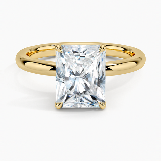 Fairmined 2mm Solitaire Ring - Radiant Cut Center Stone