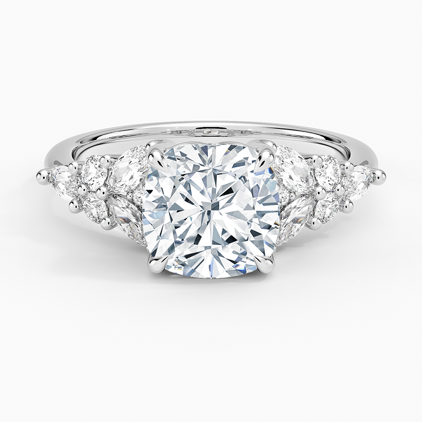 Nadia Taper Diamond Ring - Cushion Cut Center Stone