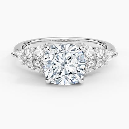 Nadia Taper Diamond Ring - Cushion Cut Center Stone