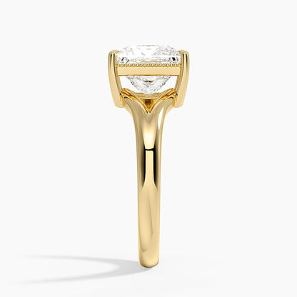 Cora Split Shank Solitaire Ring - Princess Cut Center Stone