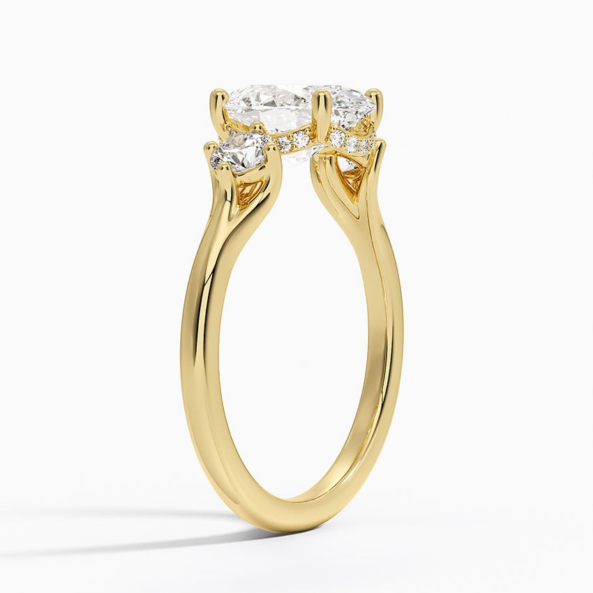 Luxe Floating Three Stone Diamond Ring (1/3 ct. tw.) - Oval Cut Center Stone