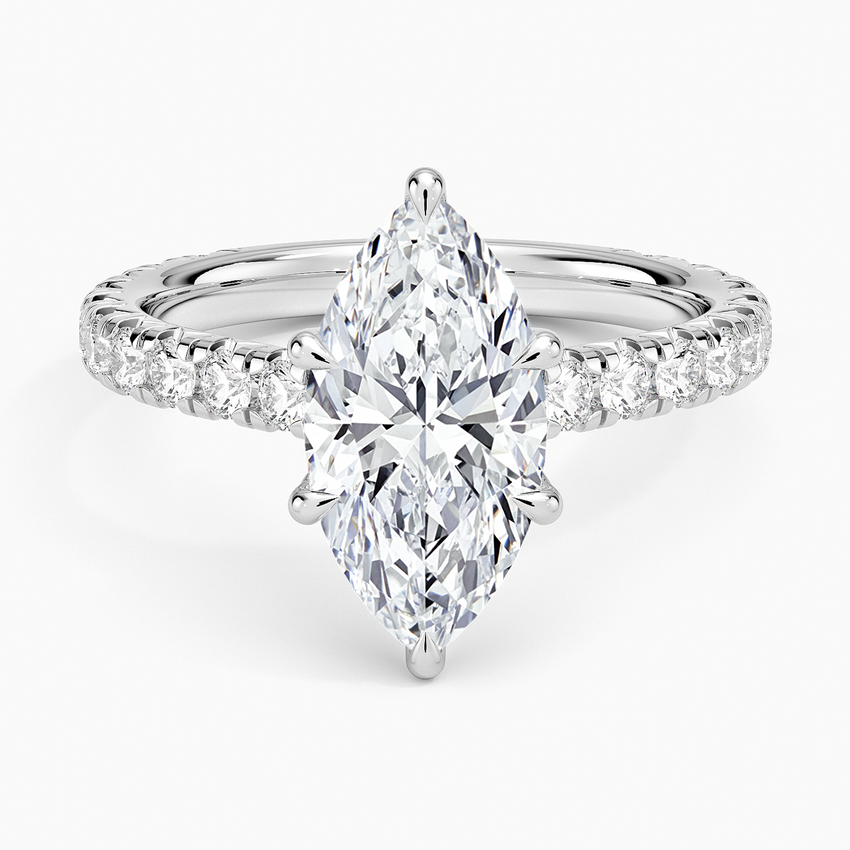 Sienna Three-Quarter Coverage Diamond Ring - Marquise Center Stone