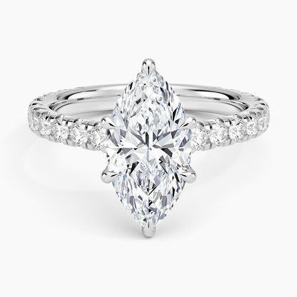 Sienna Three-Quarter Coverage Diamond Ring - Marquise Center Stone