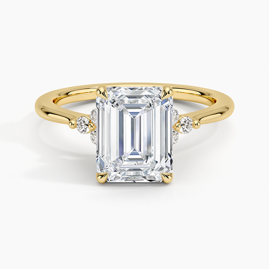 Melody Diamond Ring - Emerald Cut Center Stone