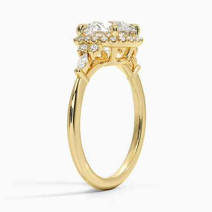 Nadia Halo Diamond Ring (1/4 ct. tw.) - Round Cut Center Stone
