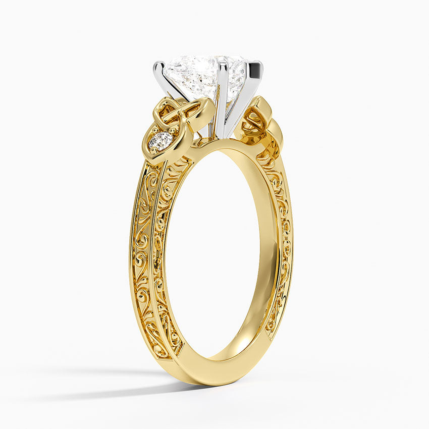 Aberdeen Celtic Diamond Ring - Heart Cut Center Stone