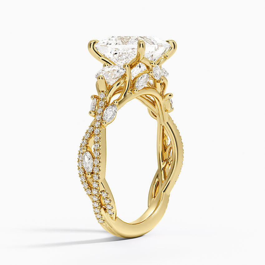 Luxe Secret Garden Three Stone Diamond Ring (1 ct. tw.) - Princess Cut Center Stone