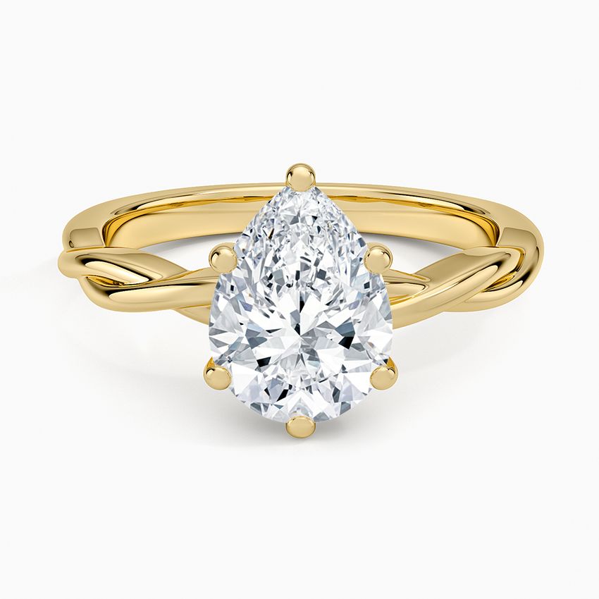 Twisted Vine Solitaire Ring - Pear Center Stone