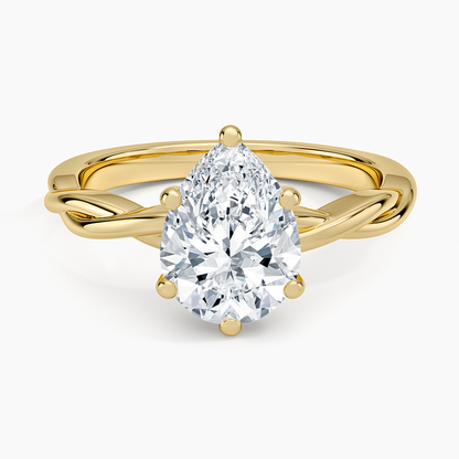 Twisted Vine Solitaire Ring - Pear Center Stone