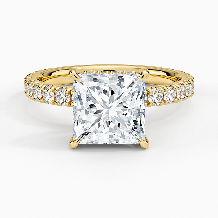 Grand Perfect Fit Three-Quarter Diamond Ring - Princess Cut Center Stone