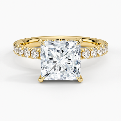 Grand Perfect Fit Three-Quarter Diamond Ring - Princess Cut Center Stone