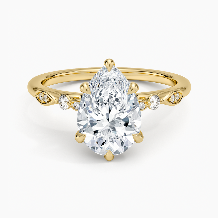 Rochelle Diamond Ring - Pear Center Stone