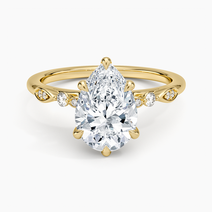 Rochelle Diamond Ring - Pear Center Stone