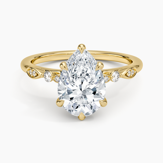 Rochelle Diamond Ring - Pear Center Stone