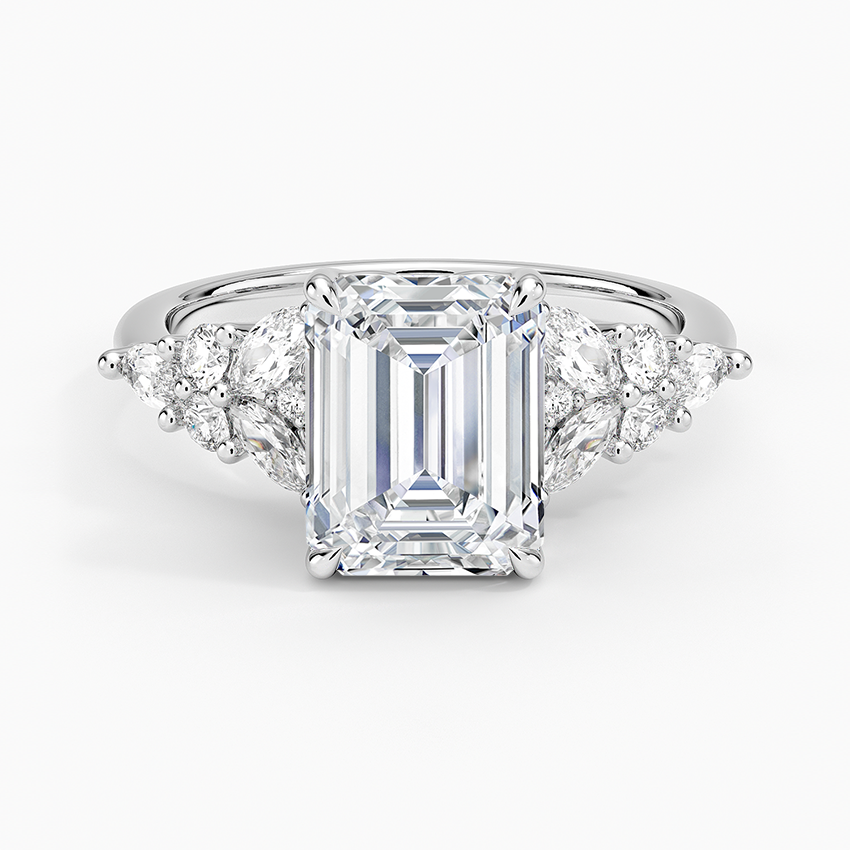 Nadia Taper Diamond Ring - Emerald Cut Center Stone