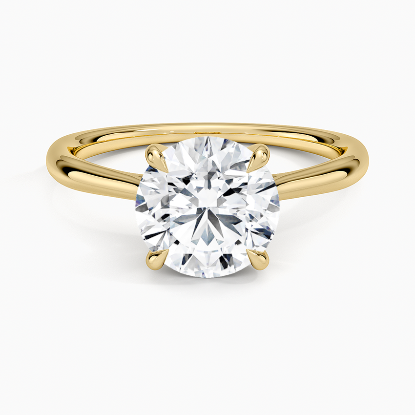 Freesia Cathedral Solitaire Ring - Round Center Stone