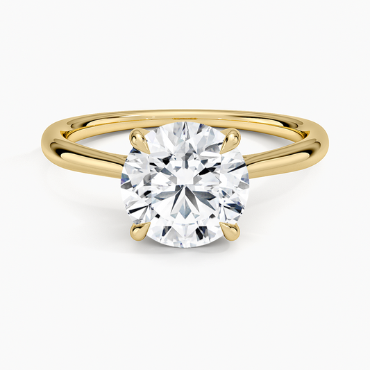 Freesia Cathedral Solitaire Ring - Round Center Stone