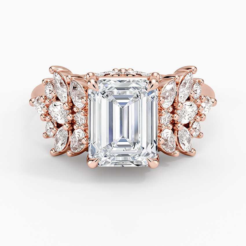 Grand Nadia Diamond Ring - Emerald Cut Center Stone