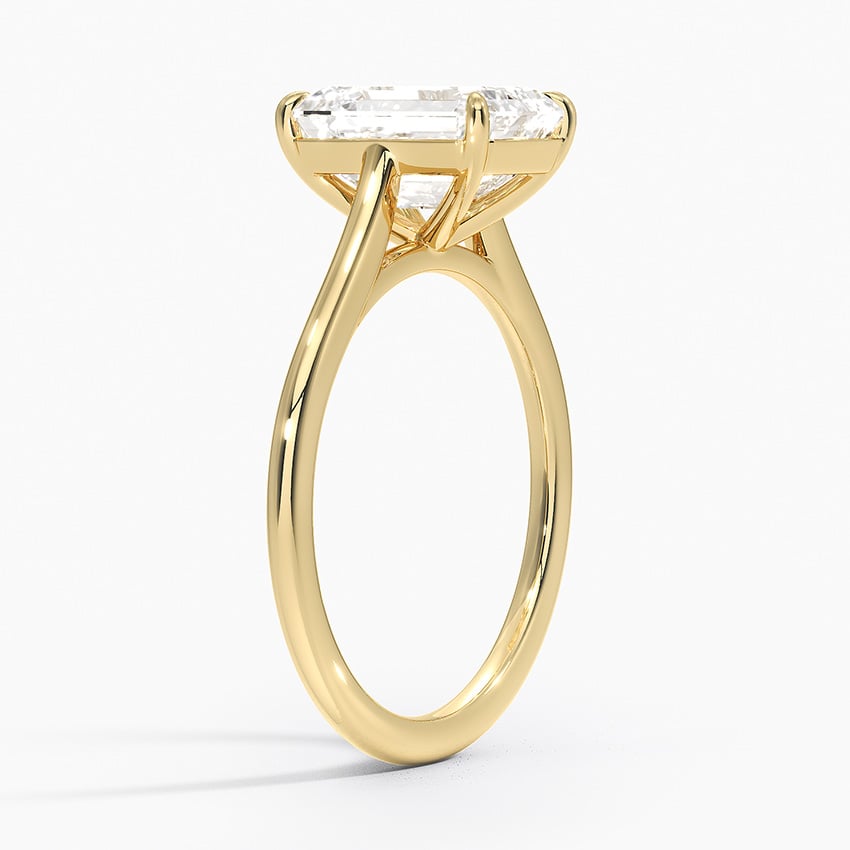 1.4mm Provence Solitaire Ring - Emerald Cut Center Stone