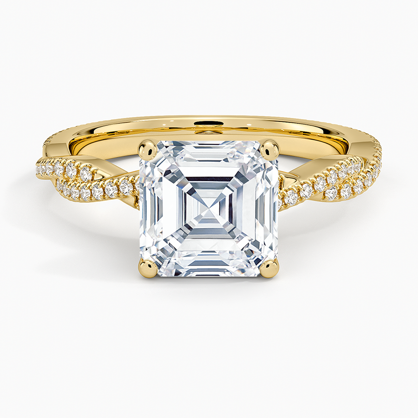 Petite Luxe Twisted Vine Diamond Ring (1/4 ct. tw.) - Asscher Cut Center Stone
