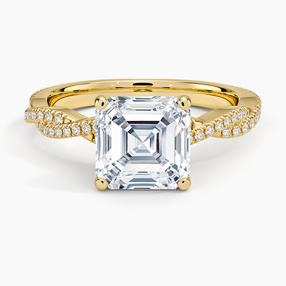 Petite Luxe Twisted Vine Diamond Ring (1/4 ct. tw.) - Asscher Cut Center Stone