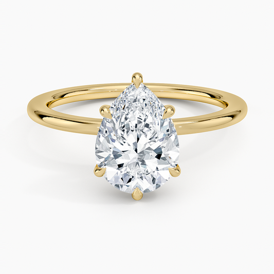 Audrey Perfect Fit Hidden Halo 1.4mm Diamond Ring - Pear Center Stone