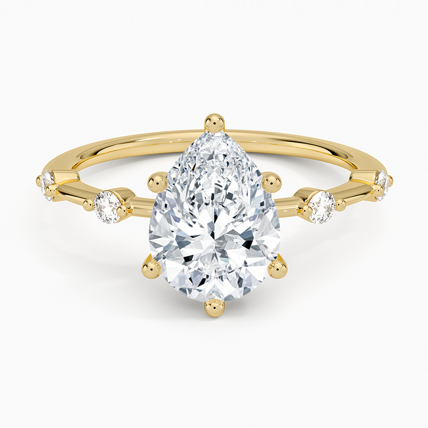 Aimee 1.4mm Diamond Ring - Pear Center Stone