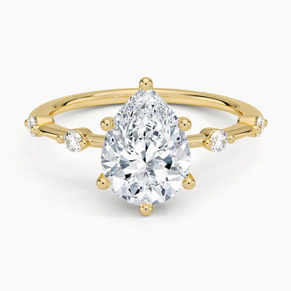 Aimee 1.4mm Diamond Ring - Pear Center Stone