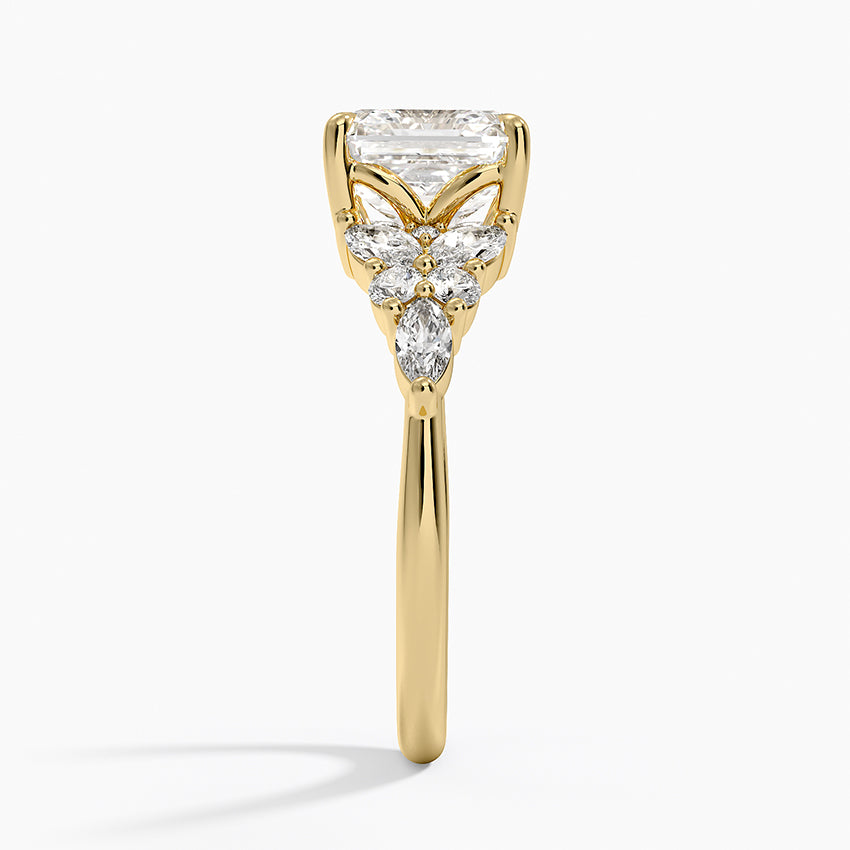 Nadia Taper Diamond Ring - Asscher Cut Center Stone