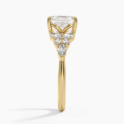 Nadia Taper Diamond Ring - Asscher Cut Center Stone