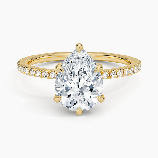 Viviana Three-Quarter Coverage Diamond Ring - Pear Center Stone