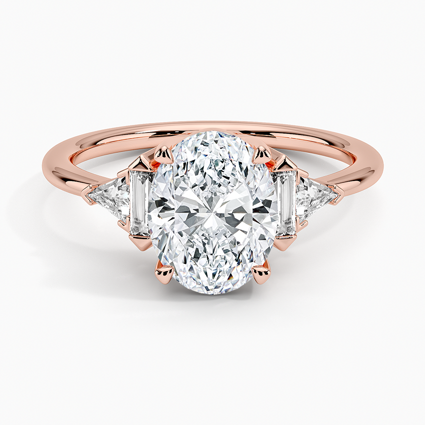 Edie Art Deco Diamond Ring (1/4 ct. tw.) - Oval Center Stone