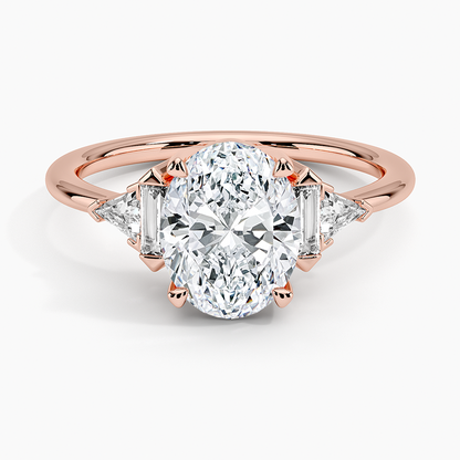 Edie Art Deco Diamond Ring (1/4 ct. tw.) - Oval Center Stone
