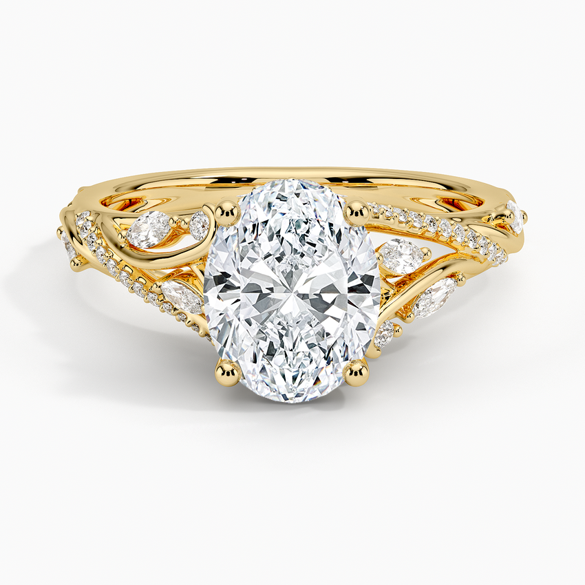 Begonia Vine Diamond Ring (1/2 ct. tw.) - Oval Center Stone