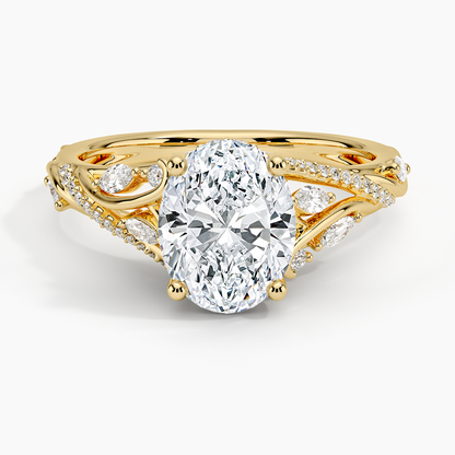 Begonia Vine Diamond Ring (1/2 ct. tw.) - Oval Center Stone