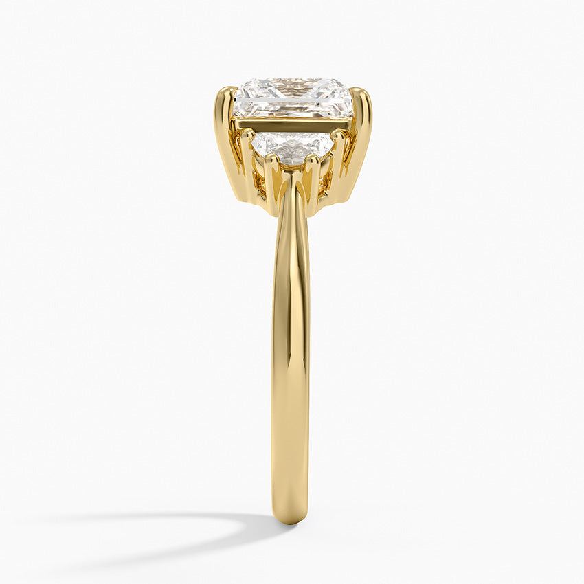Half Moon Three Stone Diamond Ring (1/4 ct. tw.) - Princess Cut Center Stone