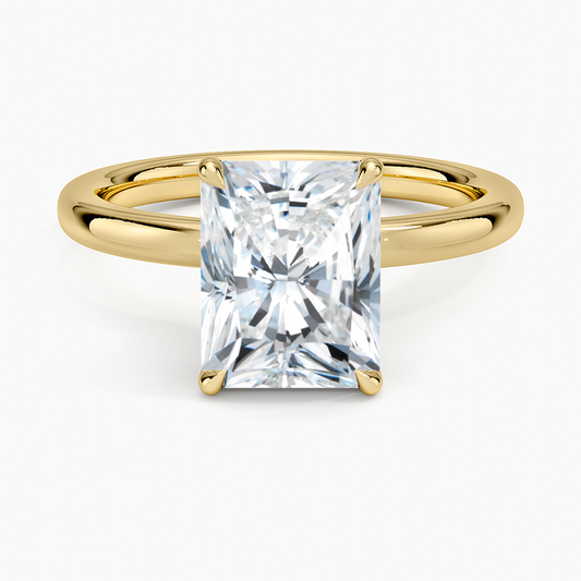Secret Halo 2mm Diamond Ring - Radiant Cut Center Stone