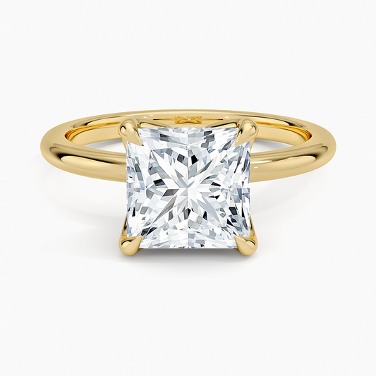 Elodie 1.8mm Solitaire Ring - Princess Cut Center Stone