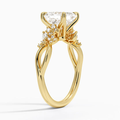 Summer Blossom Diamond Ring (1/4 ct. tw.) - Asscher Cut Center Stone